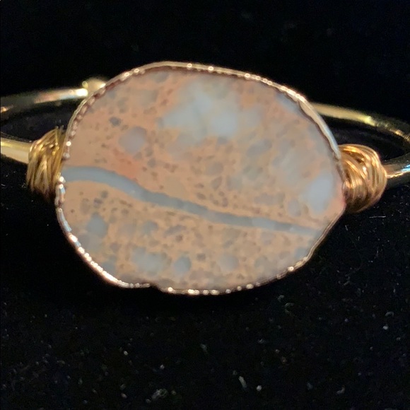 NEW. Raw sea jasper cuff bracelet. - Picture 3 of 5